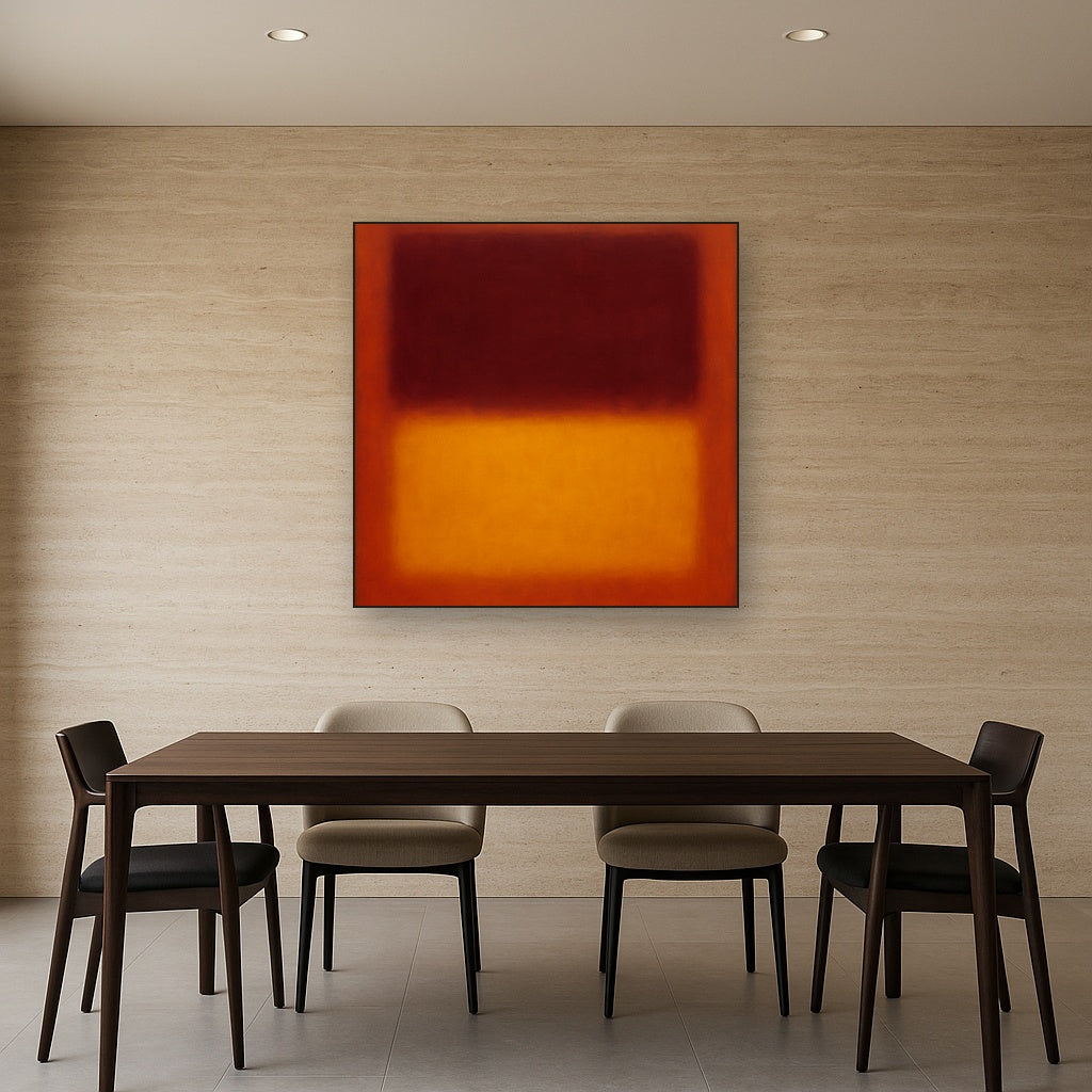 Crimson Burgundy & Saffron Gold Color Vibrations No. 8 Oil Painting - View 4