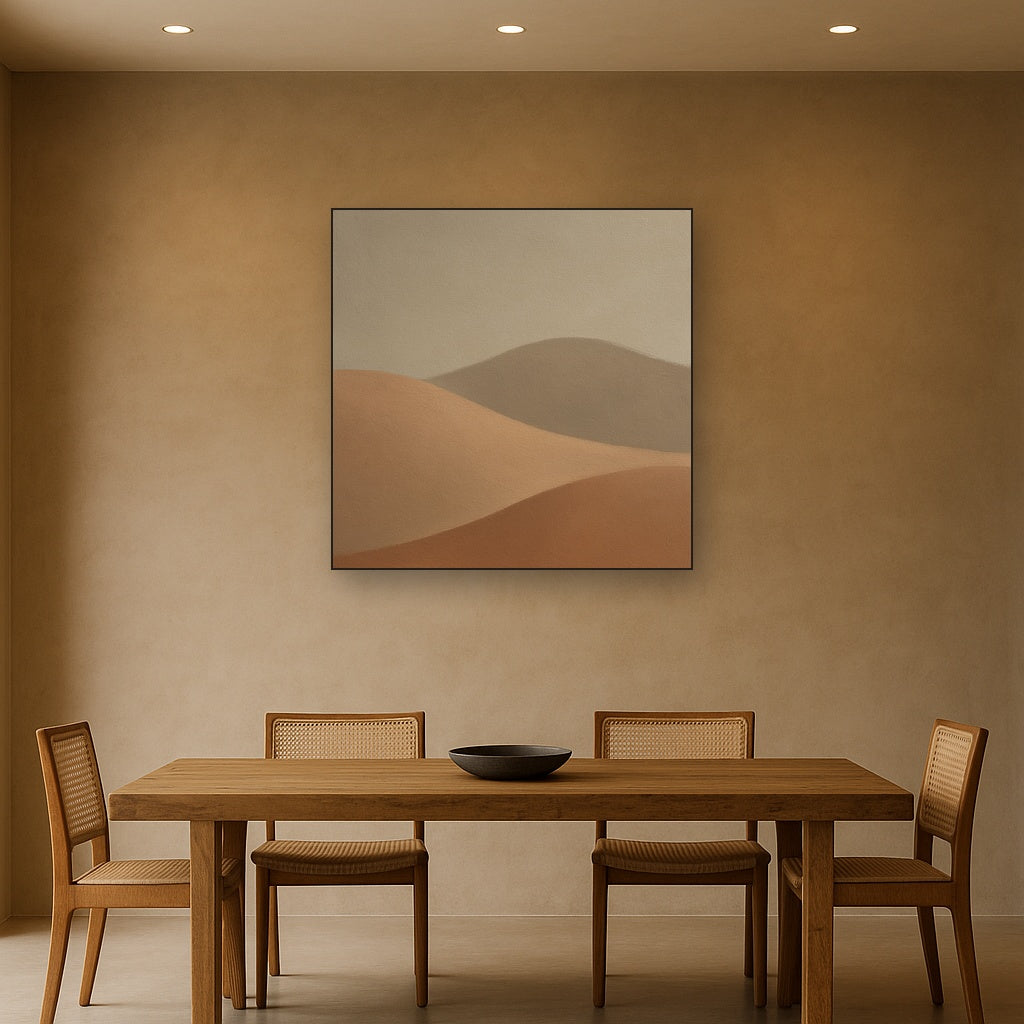 Muted Desert Dune Geometry No. 8 - Modern Fine Art Oil Painting - View 4