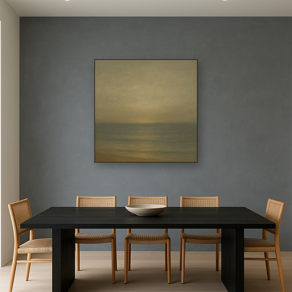 Monochrome Ocean Silence No. 5 - Modern Fine Art Oil Painting - View 4