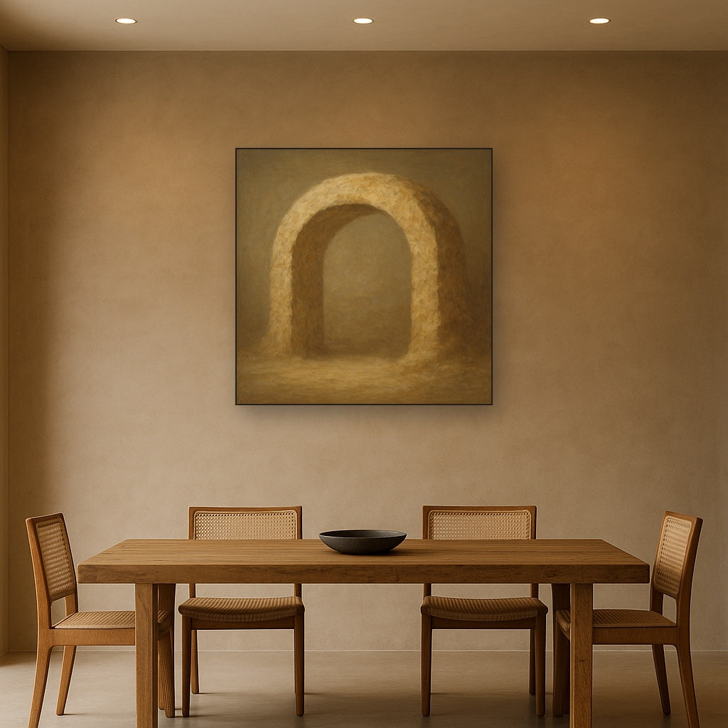 Travertine Stone Arch & Earth Tones No. 13 Oil Painting - View 4