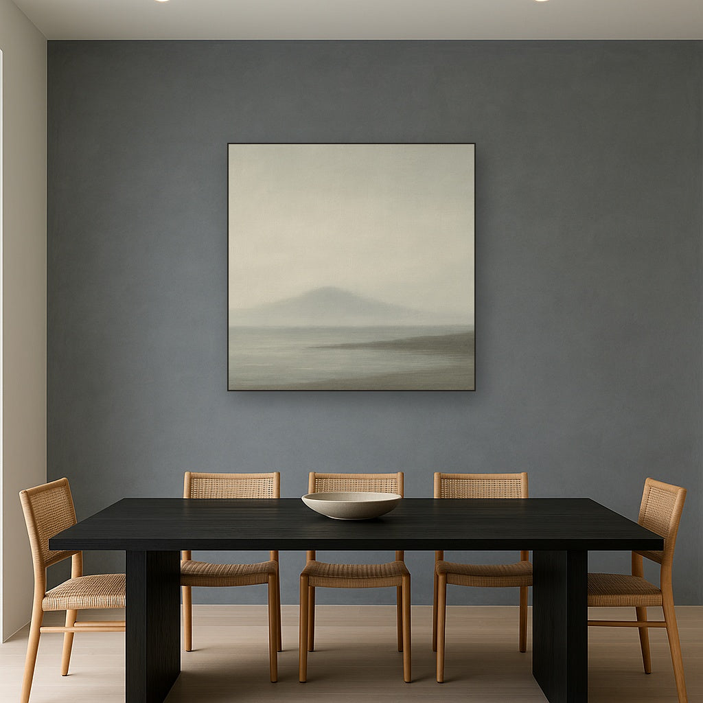 Misty Fjord & Low Clouds No. 7 - Modern Fine Art Oil Painting - View 4