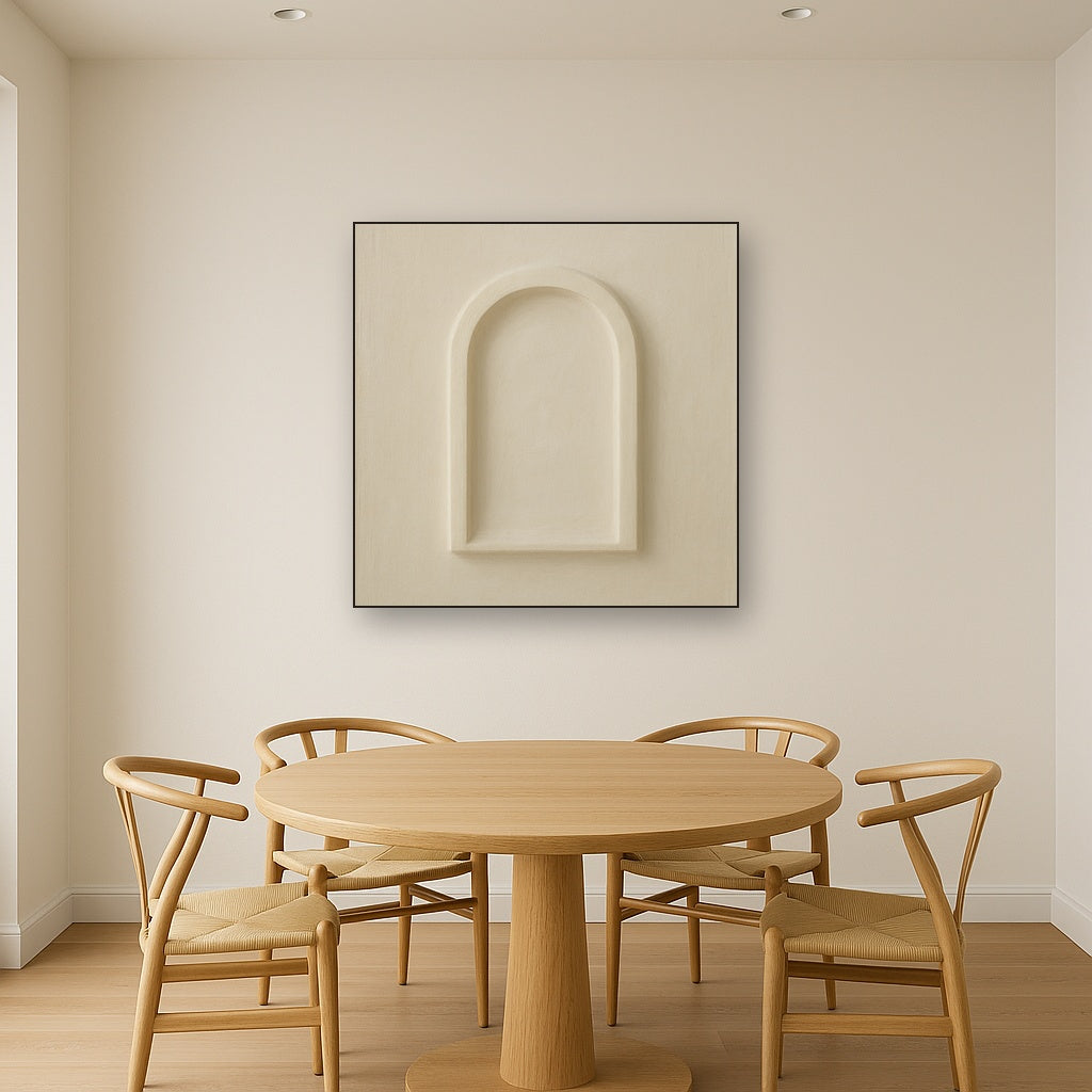Textured Monolithic Plaster Arch No. 9 - Modern Fine Art Oil Painting - View 4