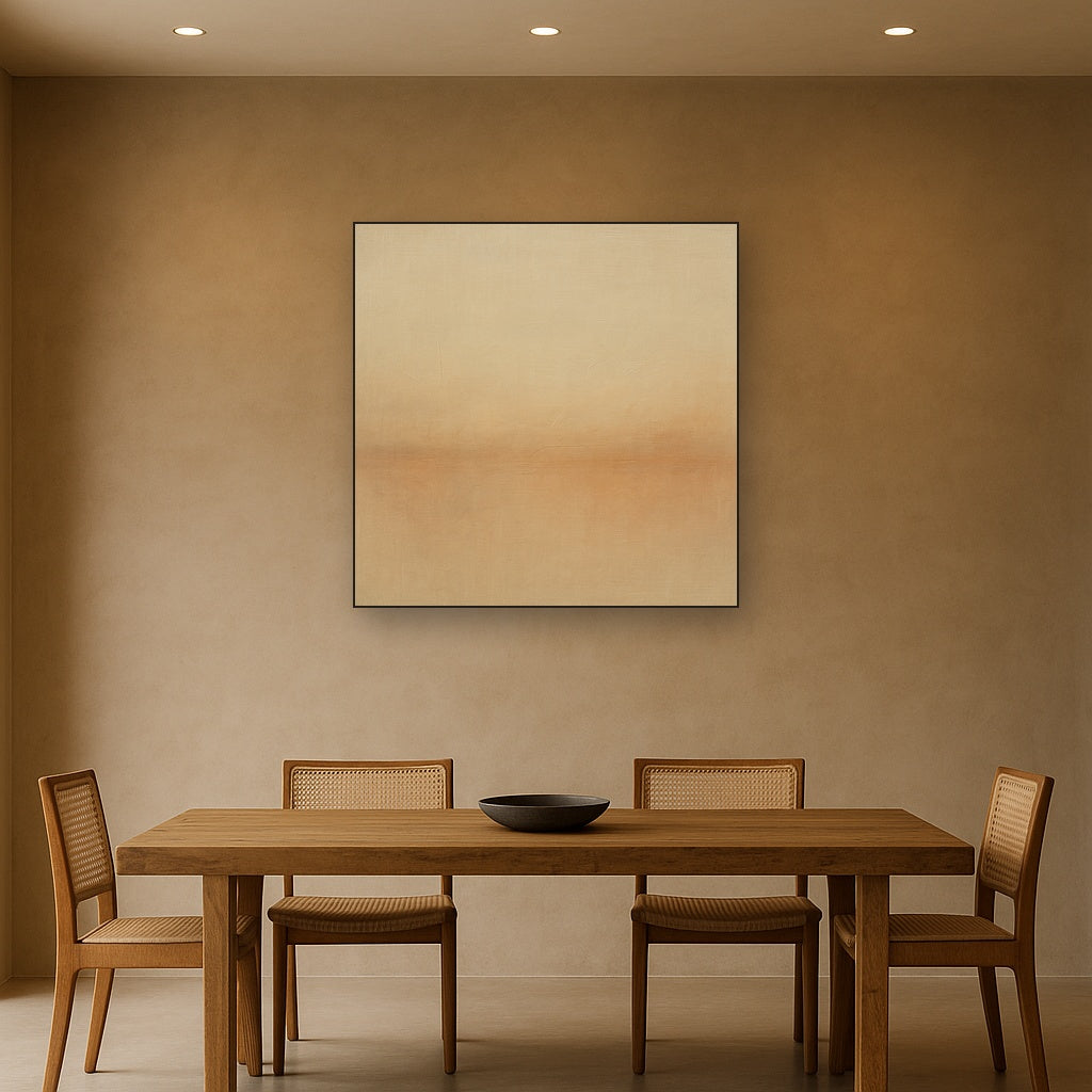 Earthy Raw Linen Texture Field No. 4 - Modern Fine Art Oil Painting - View 4