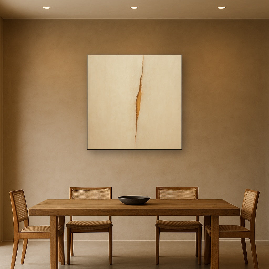 Tactile Stucco & Ochre Rift No. 9 - Modern Fine Art Oil Painting - View 4