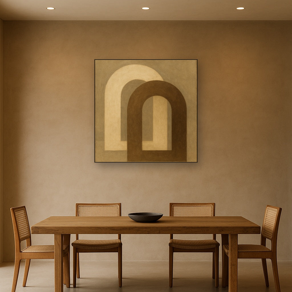 Minimalist Japandi Archways No. 10 - Modern Fine Art Oil Painting - View 4