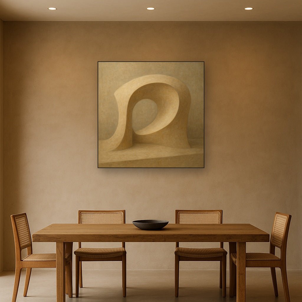 Soft Architectural Curve in Desert Bone No. 8 Oil Painting - View 4