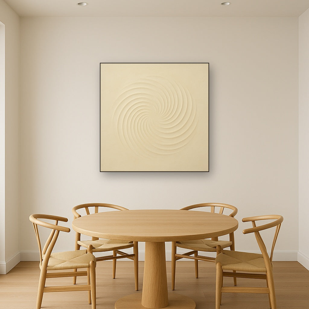 Radial Sunburst Plaster Ridge No. 5 - Modern Fine Art Oil Painting - View 4
