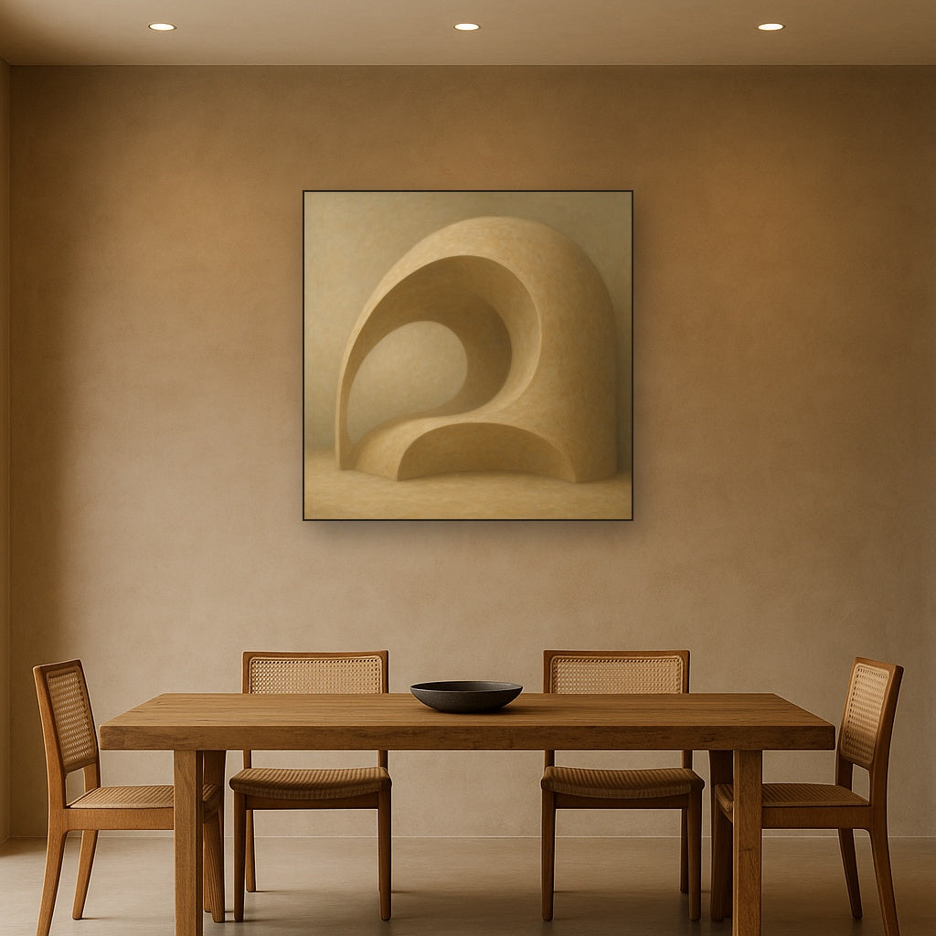Soft Architectural Curve in Desert Bone No. 18 Oil Painting - View 4