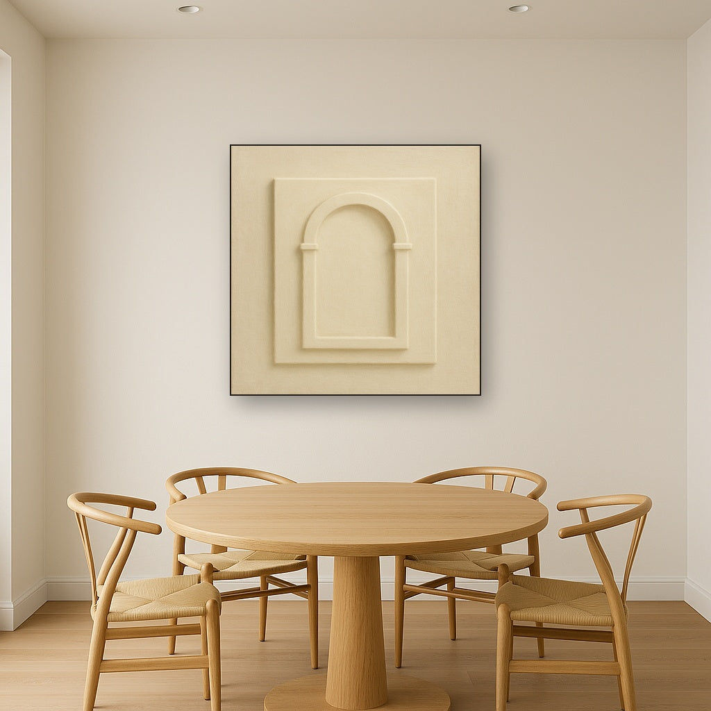 Textured Monolithic Plaster Arch No. 9 - Modern Fine Art Oil Painting - View 4
