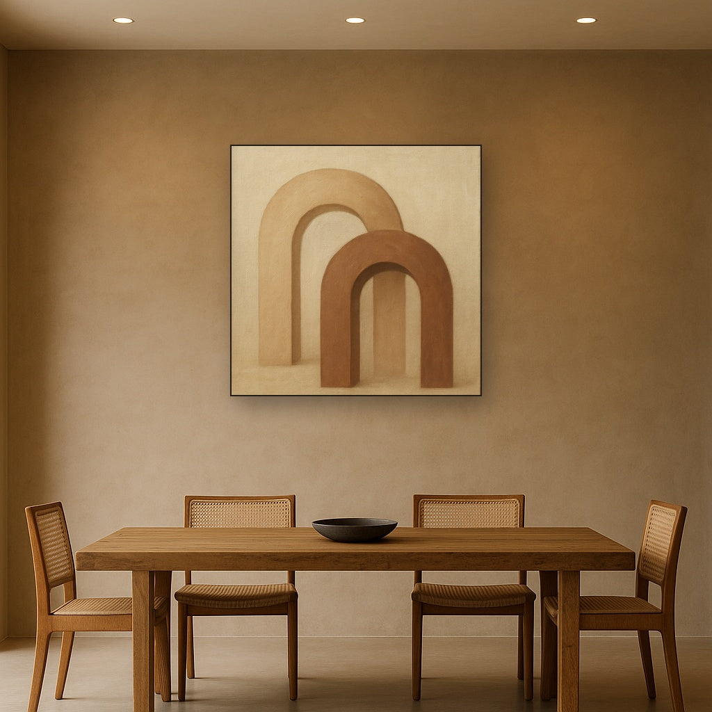 Minimalist Japandi Archways No. 10 - Modern Fine Art Oil Painting - View 4