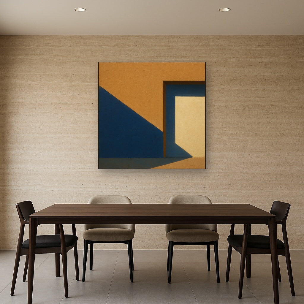 Sun & Shadow Architectural Facade Geometry No. 2 Fine Art Oil Painting - View 4