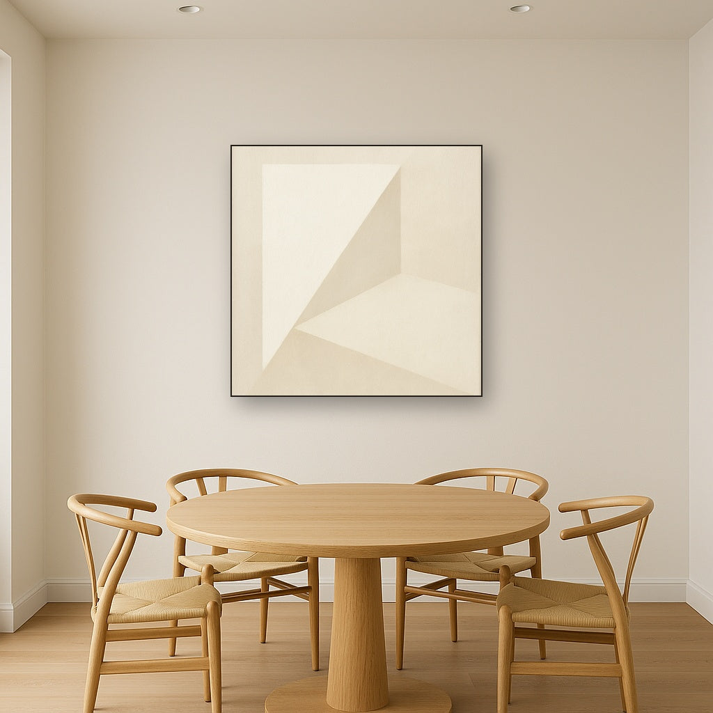 Architectural Stucco Geometry No. 3 - Modern Fine Art Oil Painting - View 4