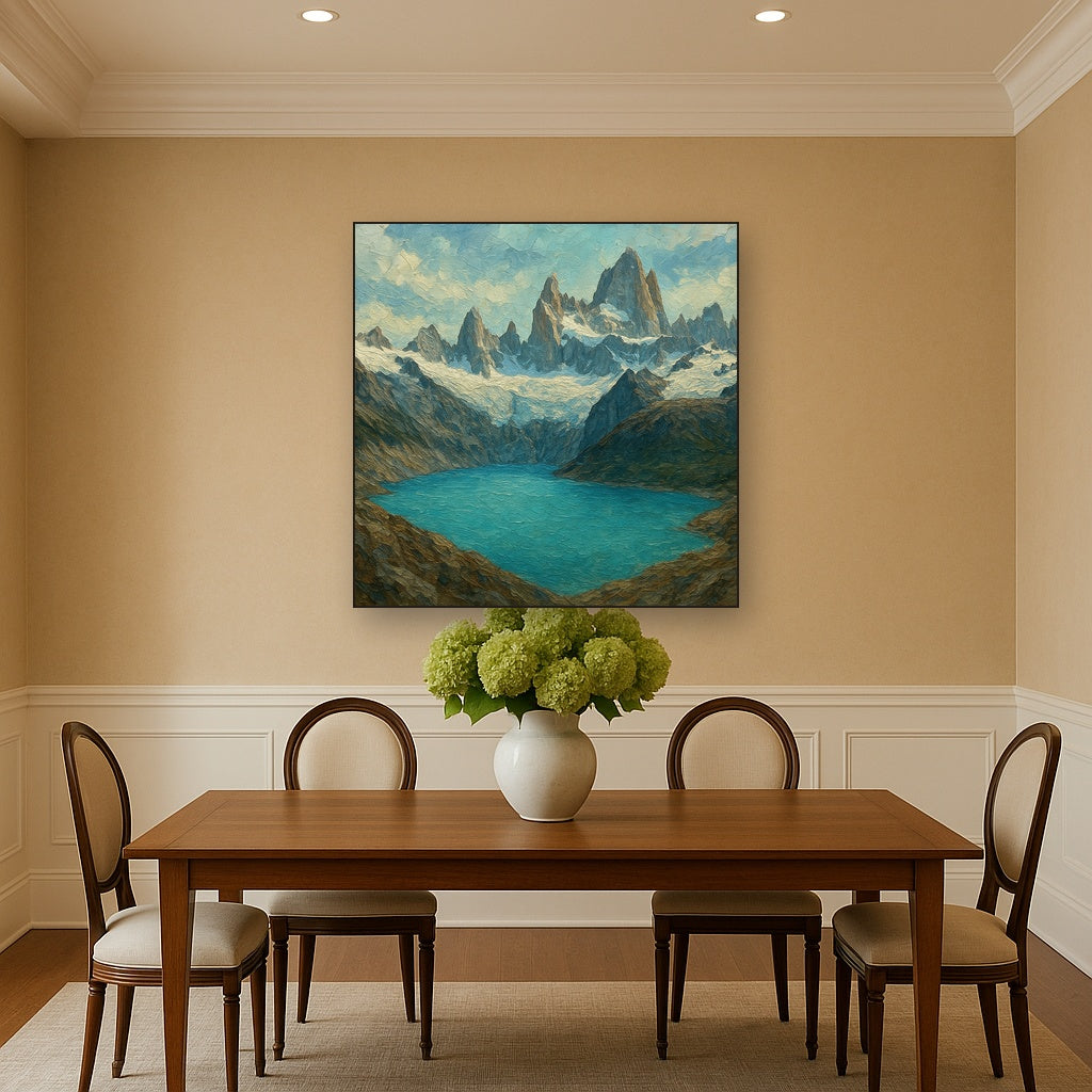 Patagonian Glacial Vista Landscape Oil Painting - View 4
