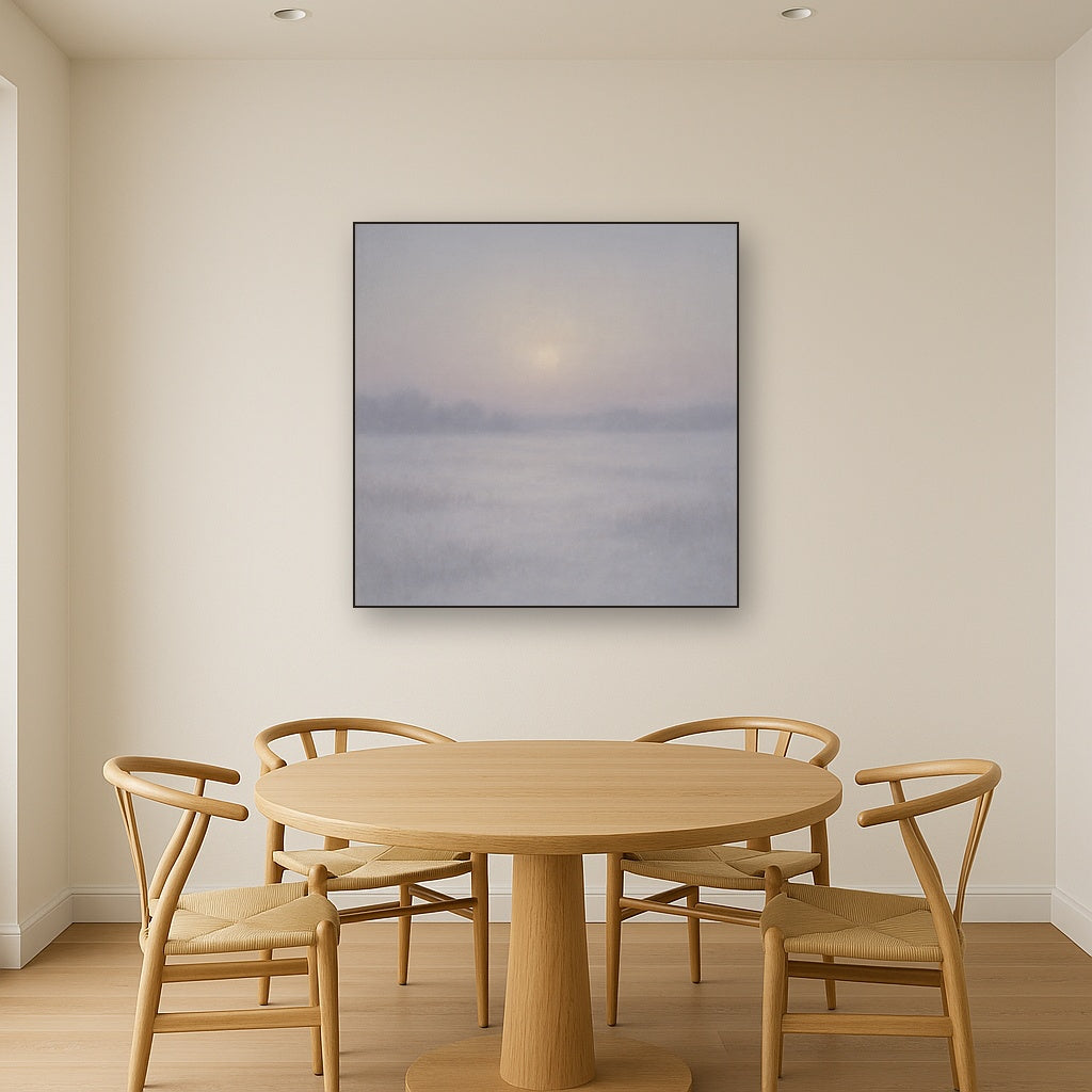 Winter Dawn Frost & Pale Silver Light No. 16 Oil Painting - View 4