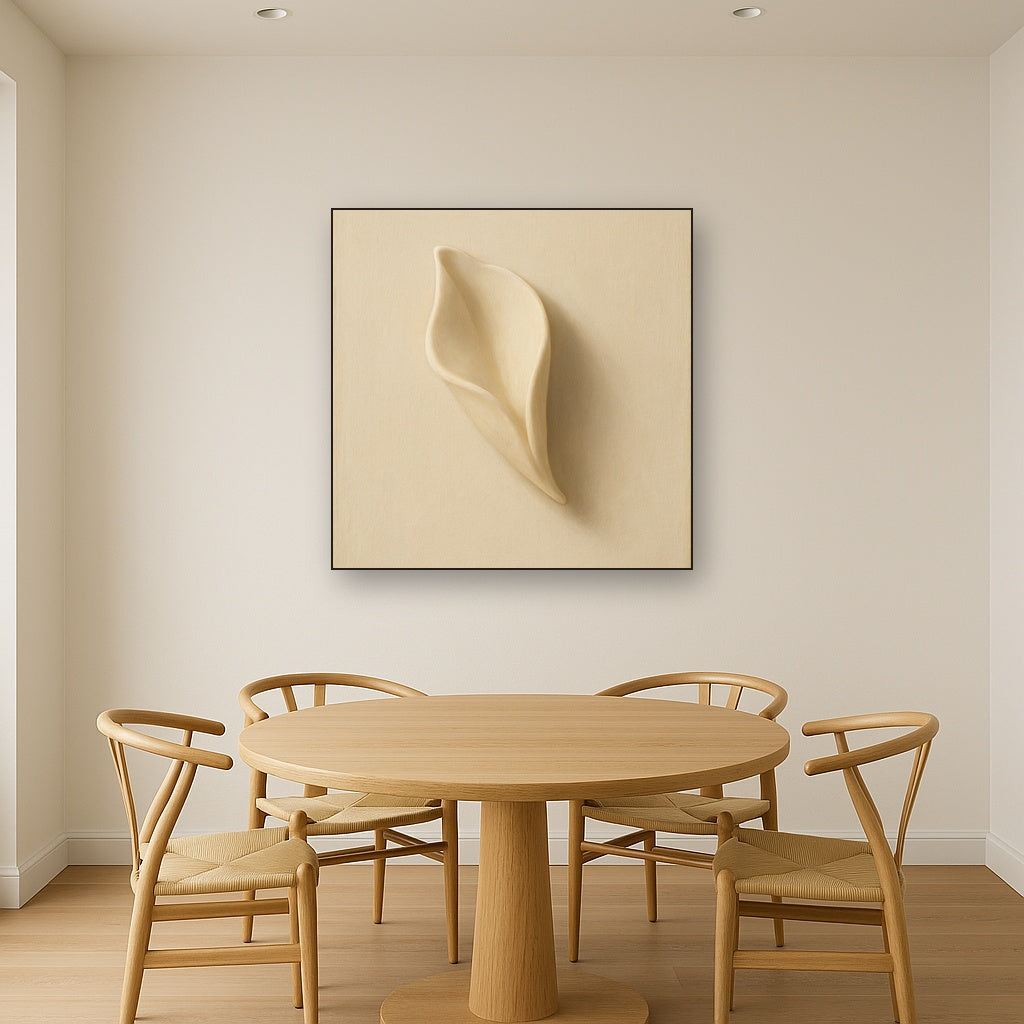 Sculpted Ivory Floral Contour No. 1 - Modern Fine Art Oil Painting - View 4