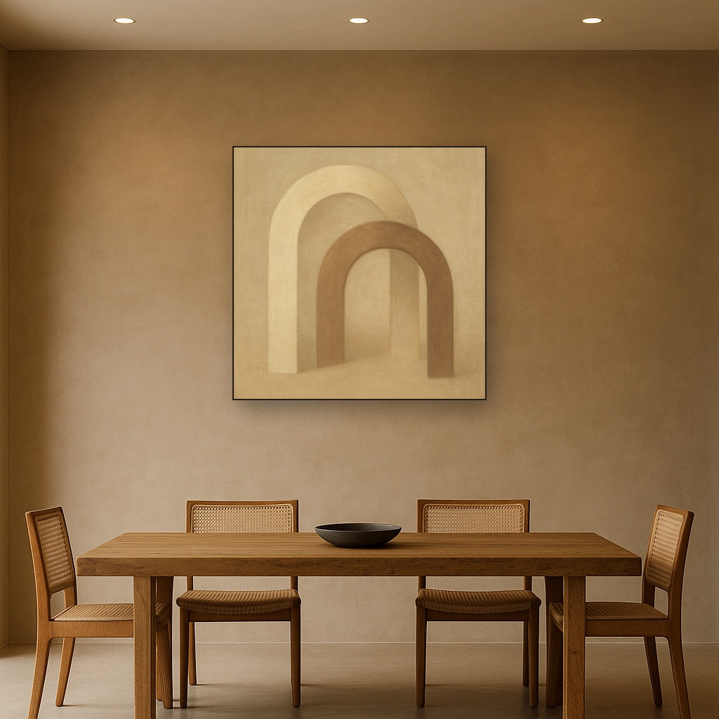 Minimalist Japandi Archways No. 10 - Modern Fine Art Oil Painting - View 4
