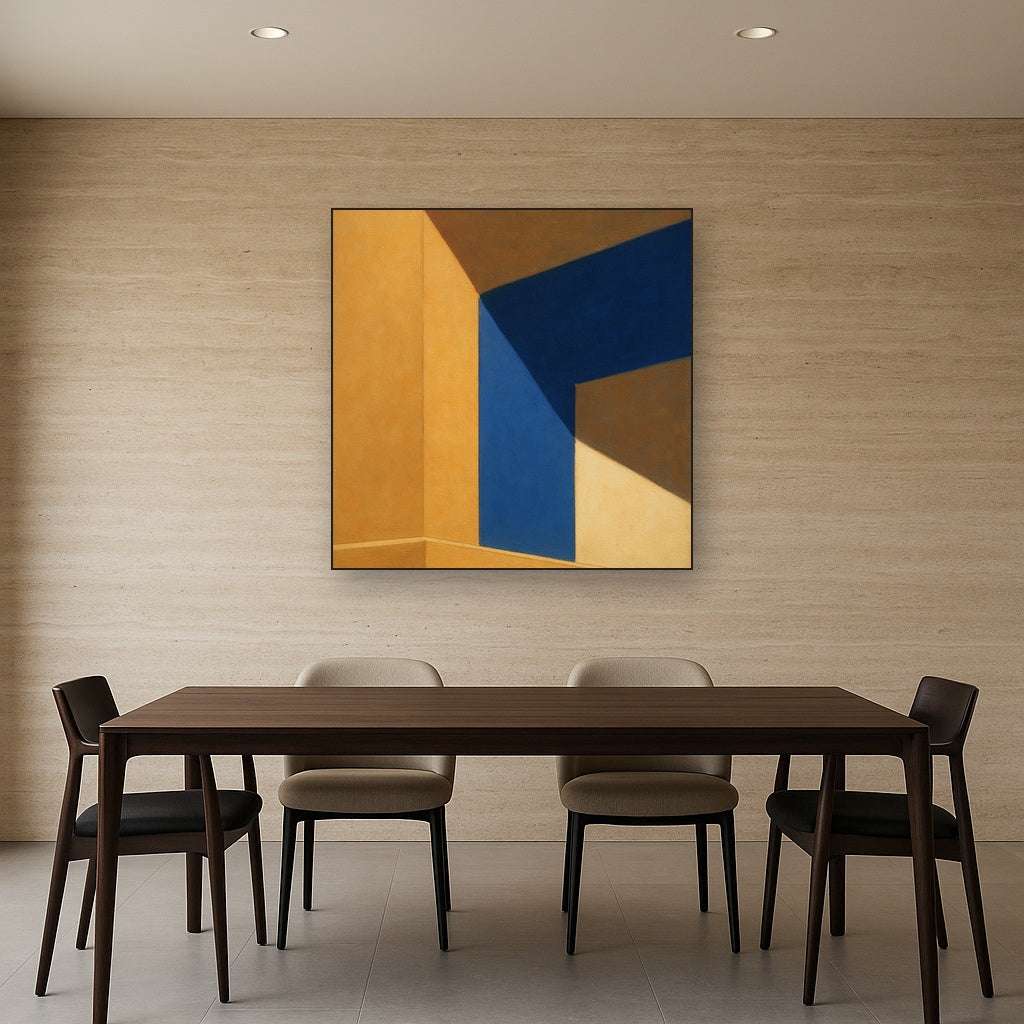 Sun & Shadow Architectural Facade Geometry No. 7 Fine Art Oil Painting - View 4