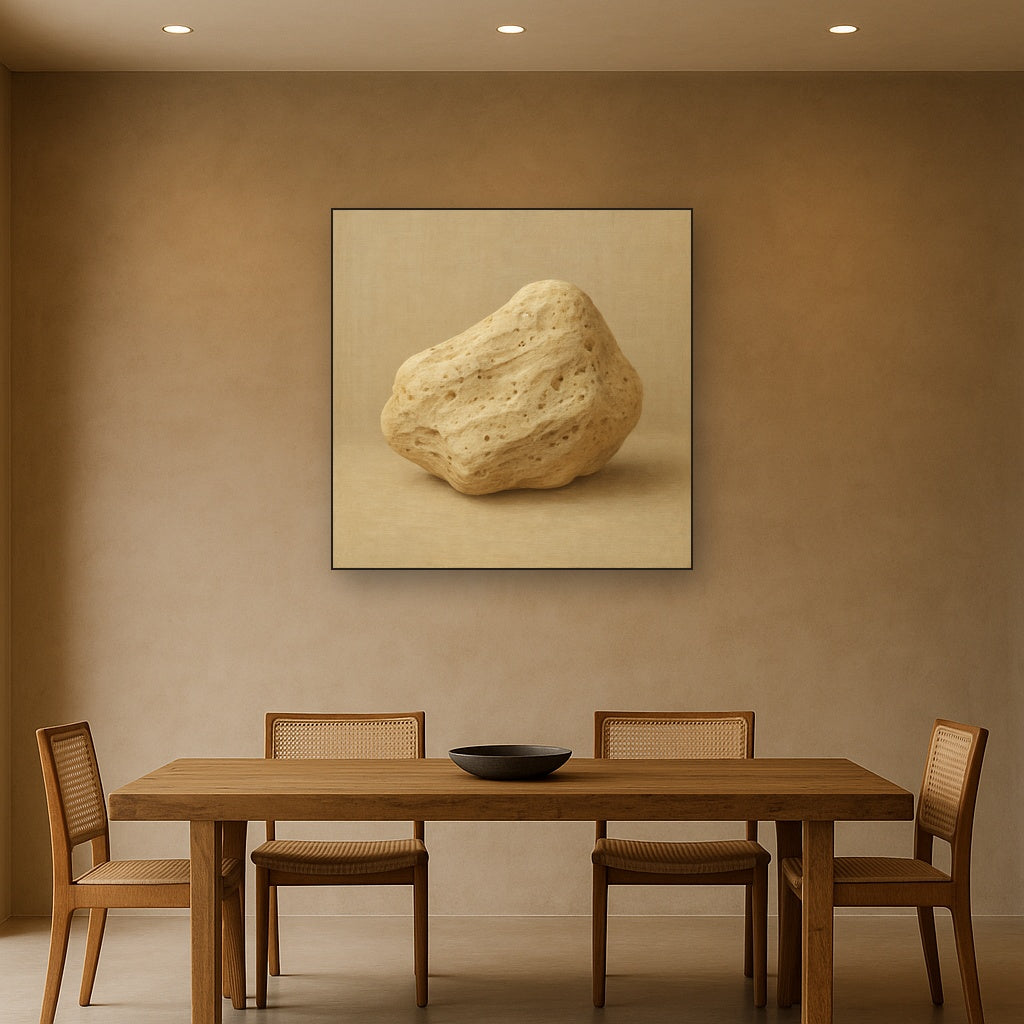 Zen Stone & Warm Grey Void No. 5 - Modern Fine Art Oil Painting - View 4