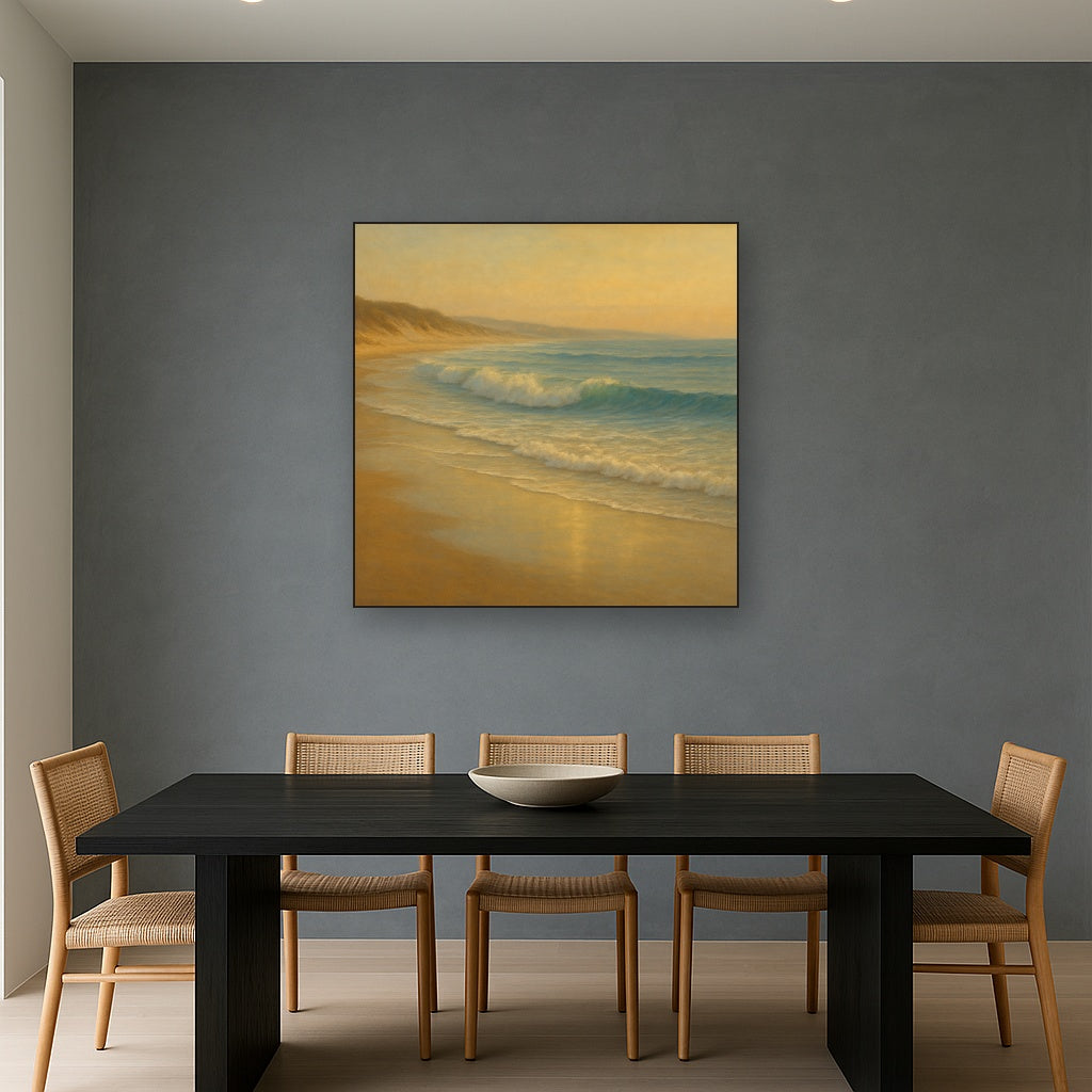 Gentle Breaking Waves & Wet Beach Reflection No. 17 Oil Painting - View 4