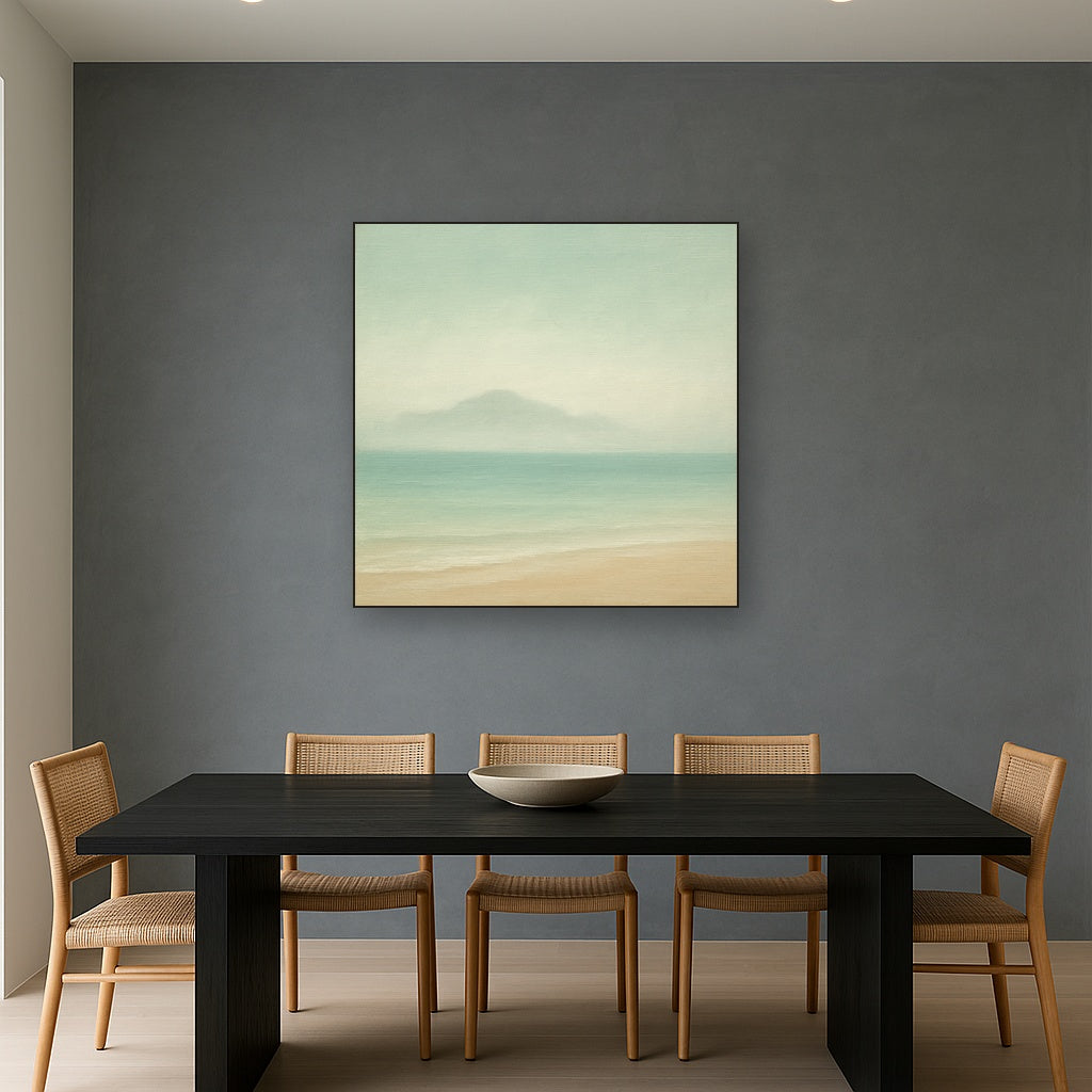 Misty Fjord & Low Clouds No. 7 - Modern Fine Art Oil Painting - View 4