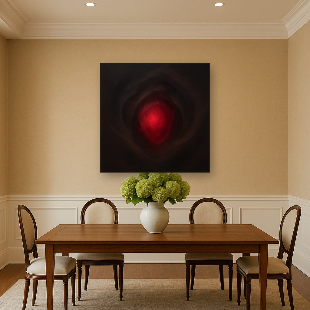 Smoky Ruby & Warm Obsidian Veils No. 13 Oil Painting - View 4