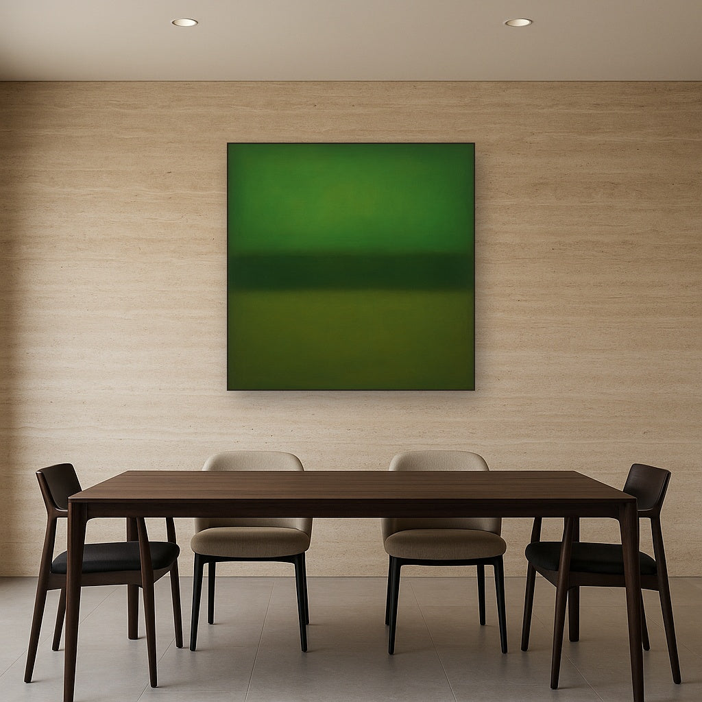 Forest Emerald & Deep Moss Contemplative Field No. 12 Oil Painting - View 4