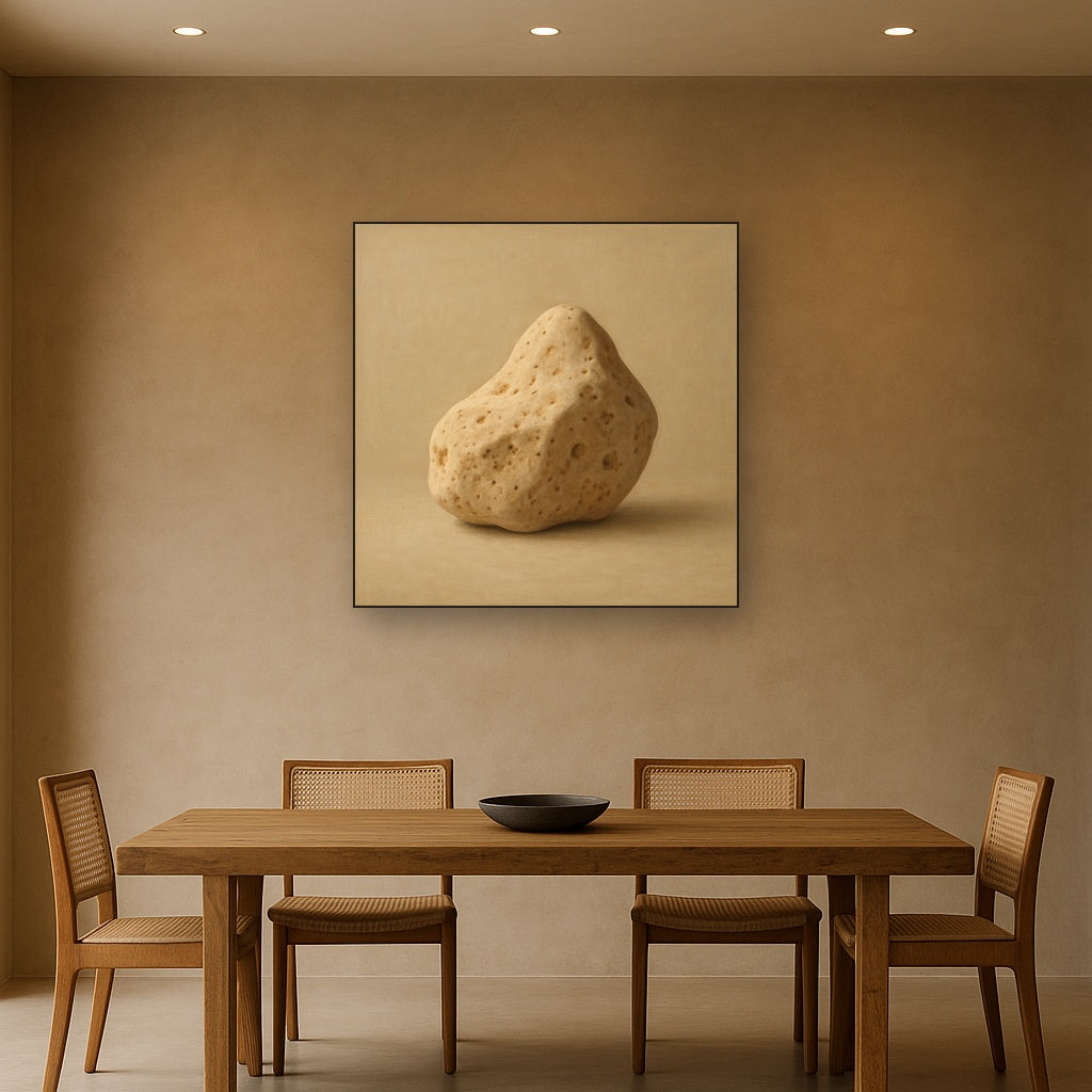 Zen Stone & Warm Grey Void No. 5 - Modern Fine Art Oil Painting - View 4