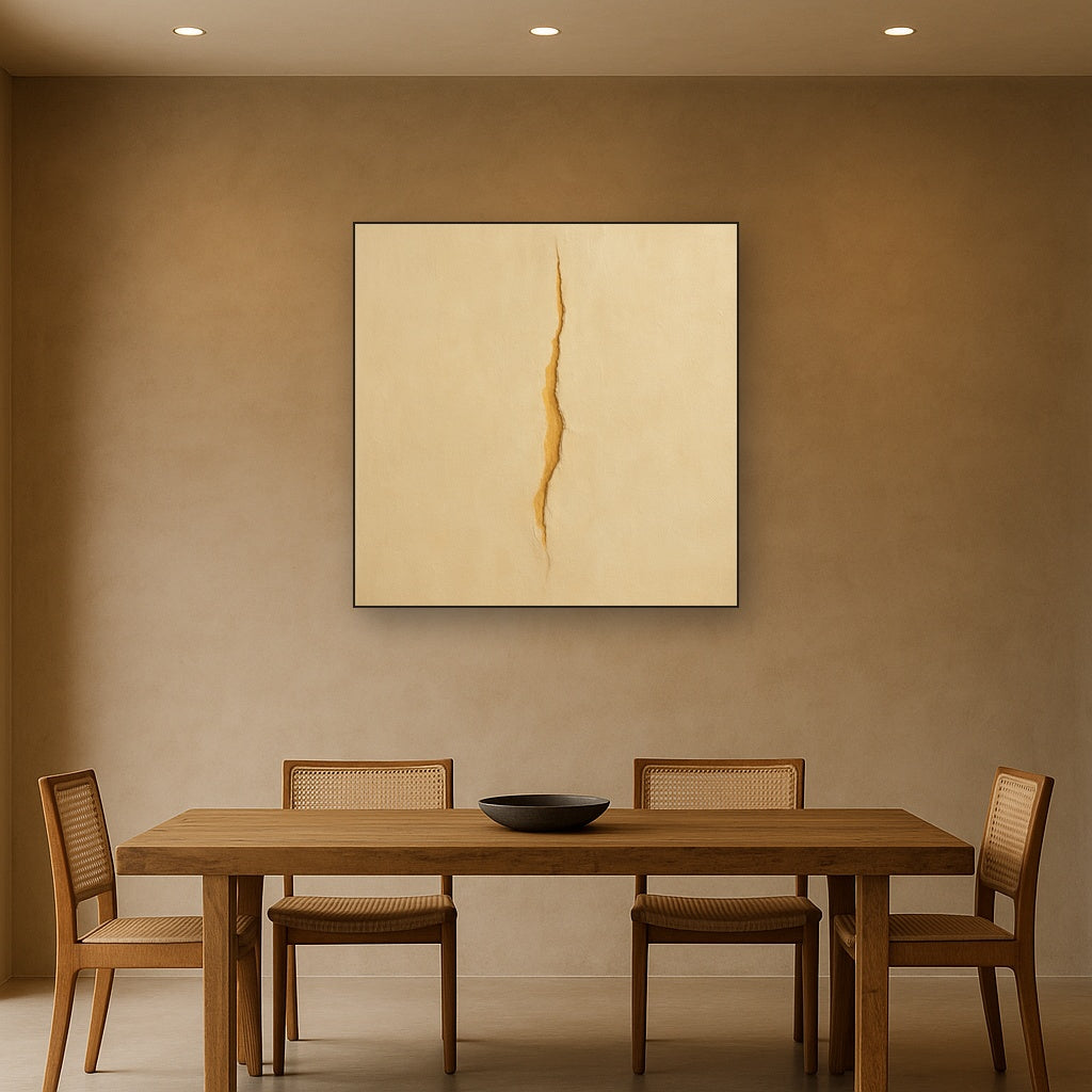 Tactile Stucco & Ochre Rift No. 9 - Modern Fine Art Oil Painting - View 4