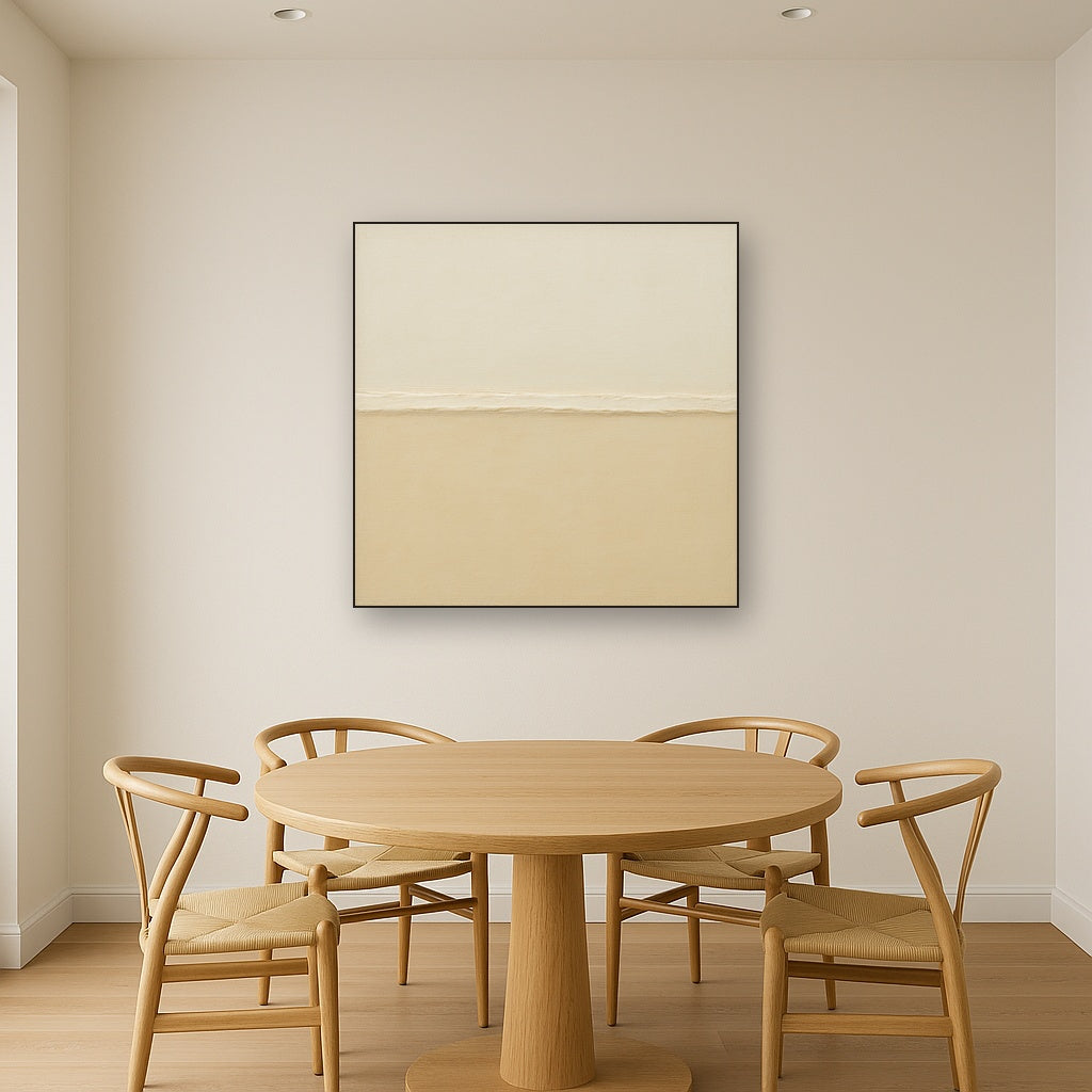 Minimalist White Horizon Band No. 7 - Modern Fine Art Oil Painting - View 4