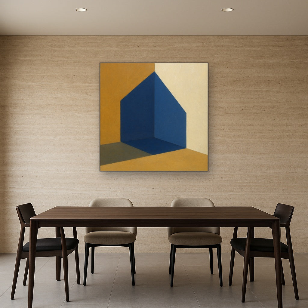 Sun & Shadow Architectural Facade Geometry No. 14 Fine Art Oil Painting - View 4