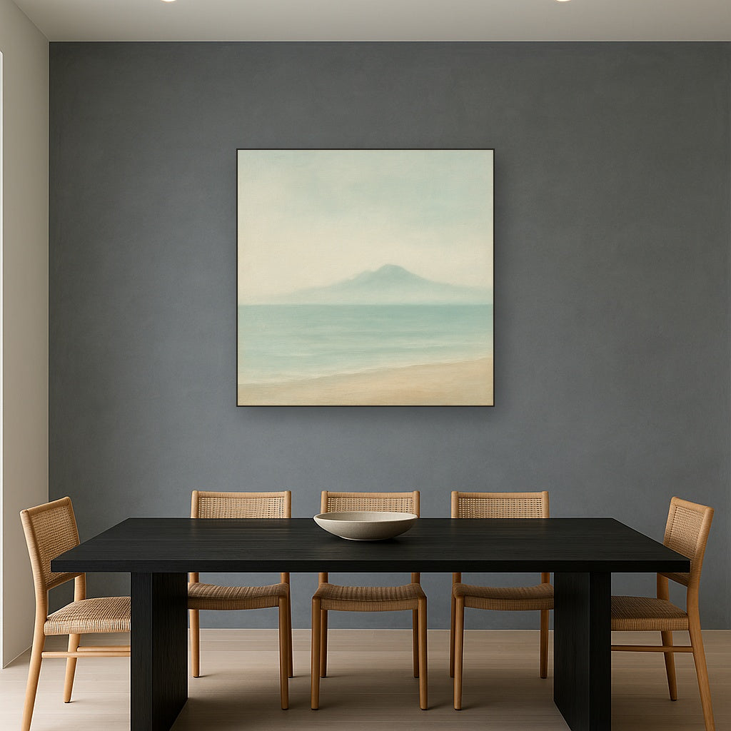 Misty Fjord & Low Clouds No. 7 - Modern Fine Art Oil Painting - View 4