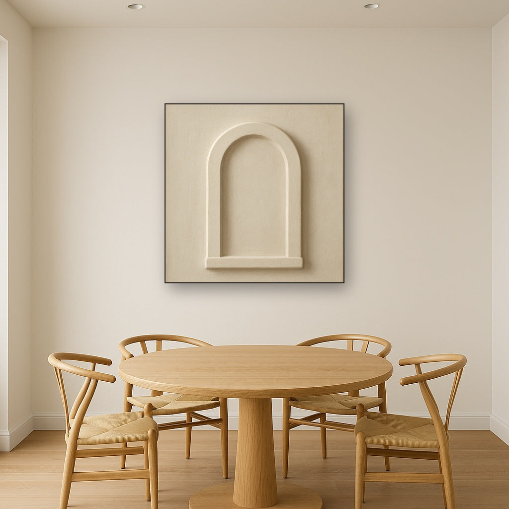 Textured Monolithic Plaster Arch No. 9 - Modern Fine Art Oil Painting - View 4