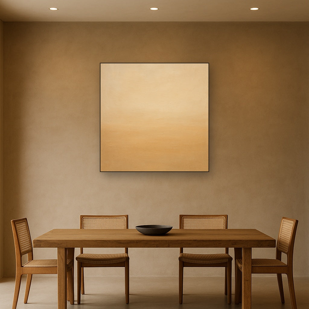 Earthy Raw Linen Texture Field No. 4 - Modern Fine Art Oil Painting - View 4