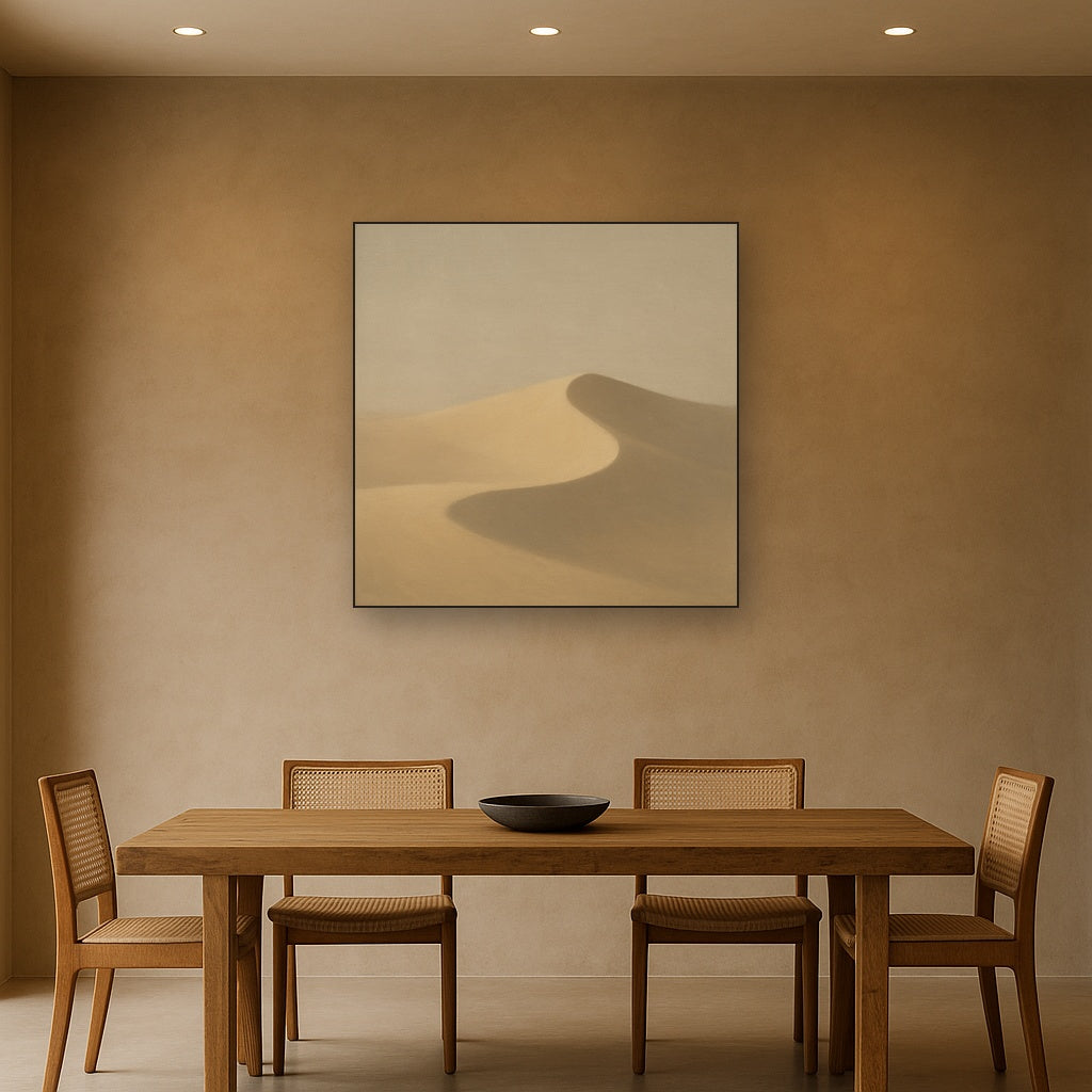 Muted Desert Dune Geometry No. 8 - Modern Fine Art Oil Painting - View 4