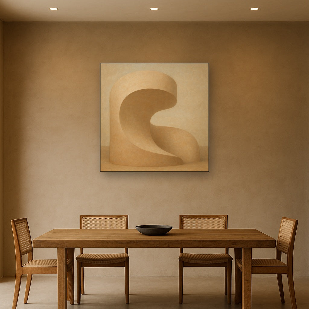 Soft Architectural Curve in Desert Bone No. 22 Oil Painting - View 4