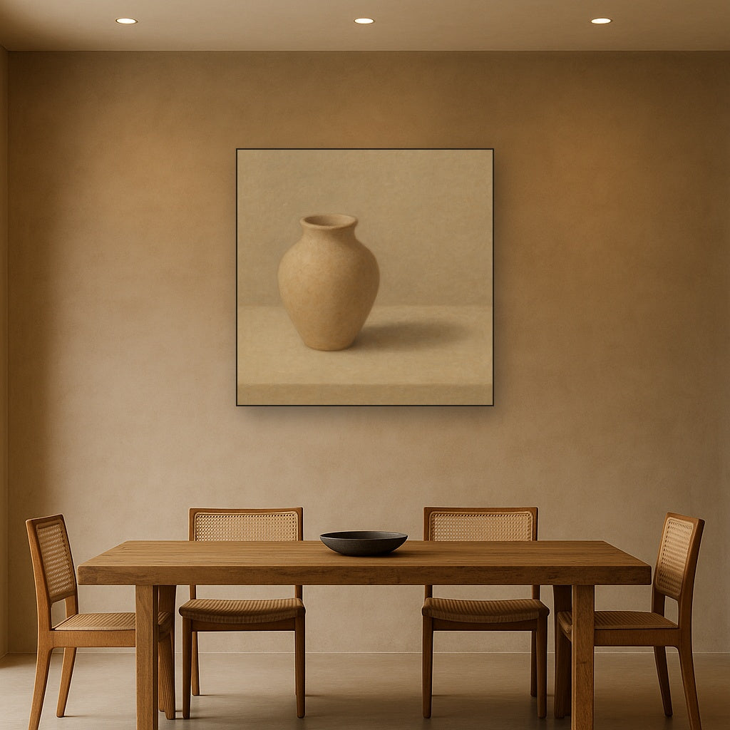 Organic Clay Vessel & Solitary Shadow No. 3 Oil Painting - View 4