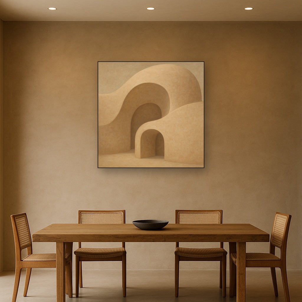Soft Architectural Curve in Desert Bone No. 30 Oil Painting - View 4