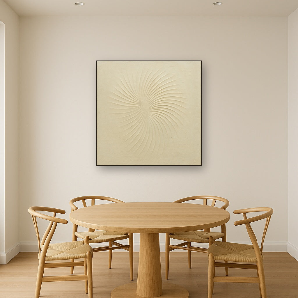 Radial Sunburst Plaster Ridge No. 5 - Modern Fine Art Oil Painting - View 4