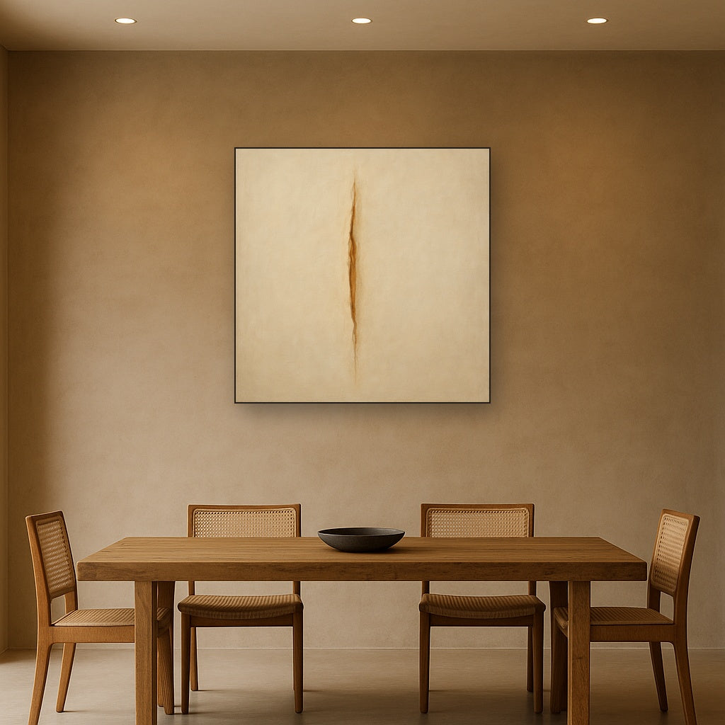Tactile Stucco & Ochre Rift No. 9 - Modern Fine Art Oil Painting - View 4