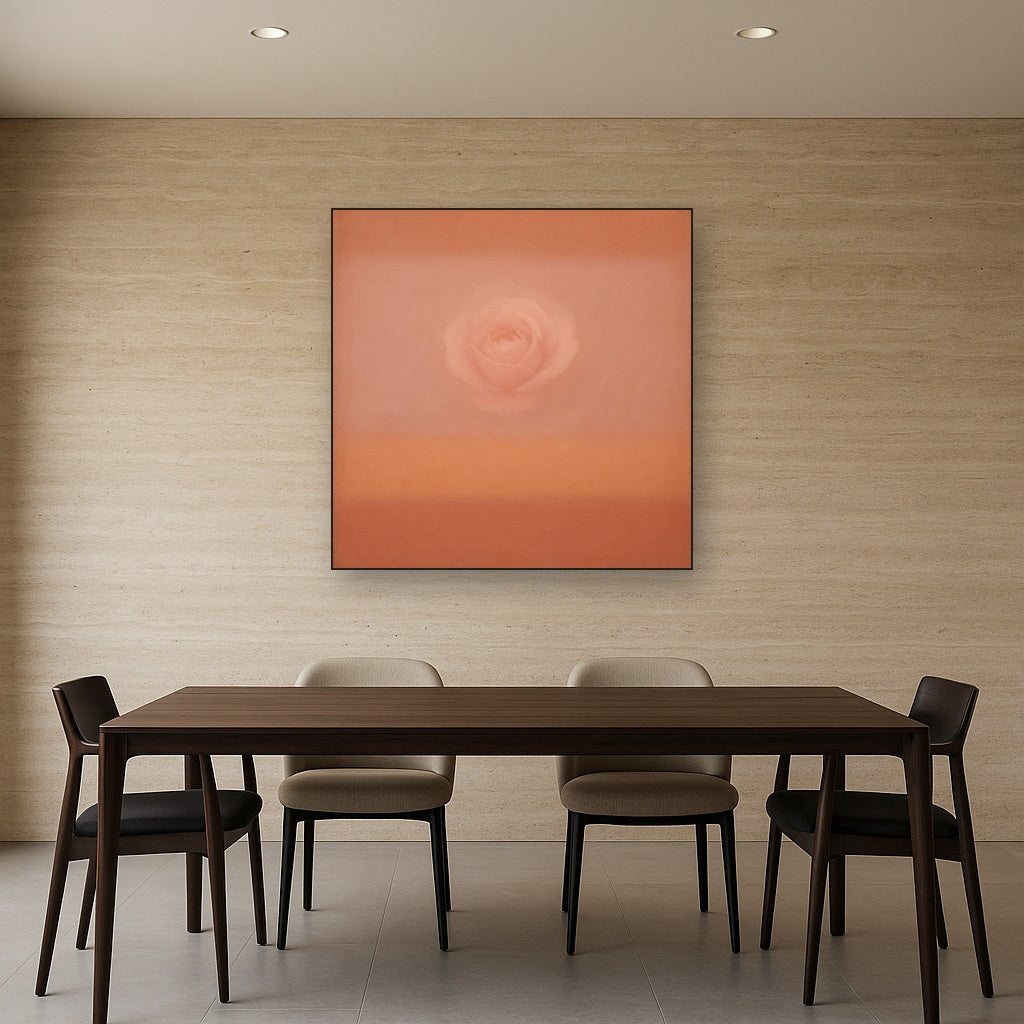 Blush Rose & Dusky Terracotta Ambient Glow No. 22 Oil Painting - View 4