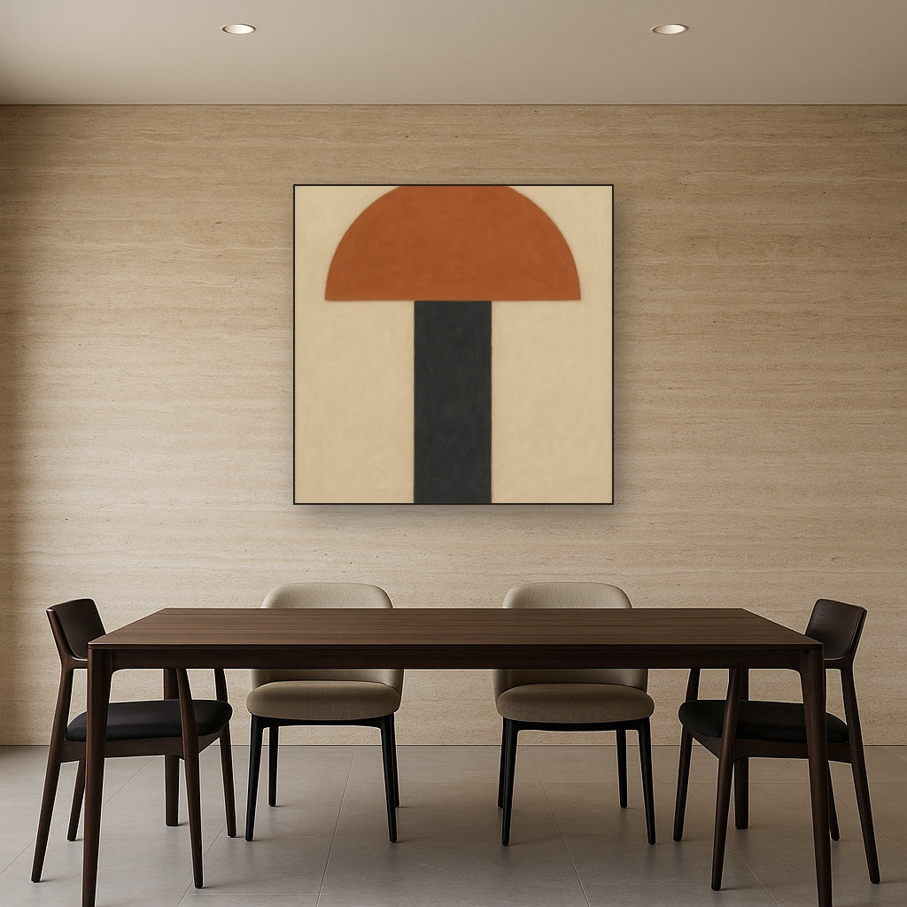Semicircle Horizon & Minimalist Pillar No. 12 Oil Painting - View 4