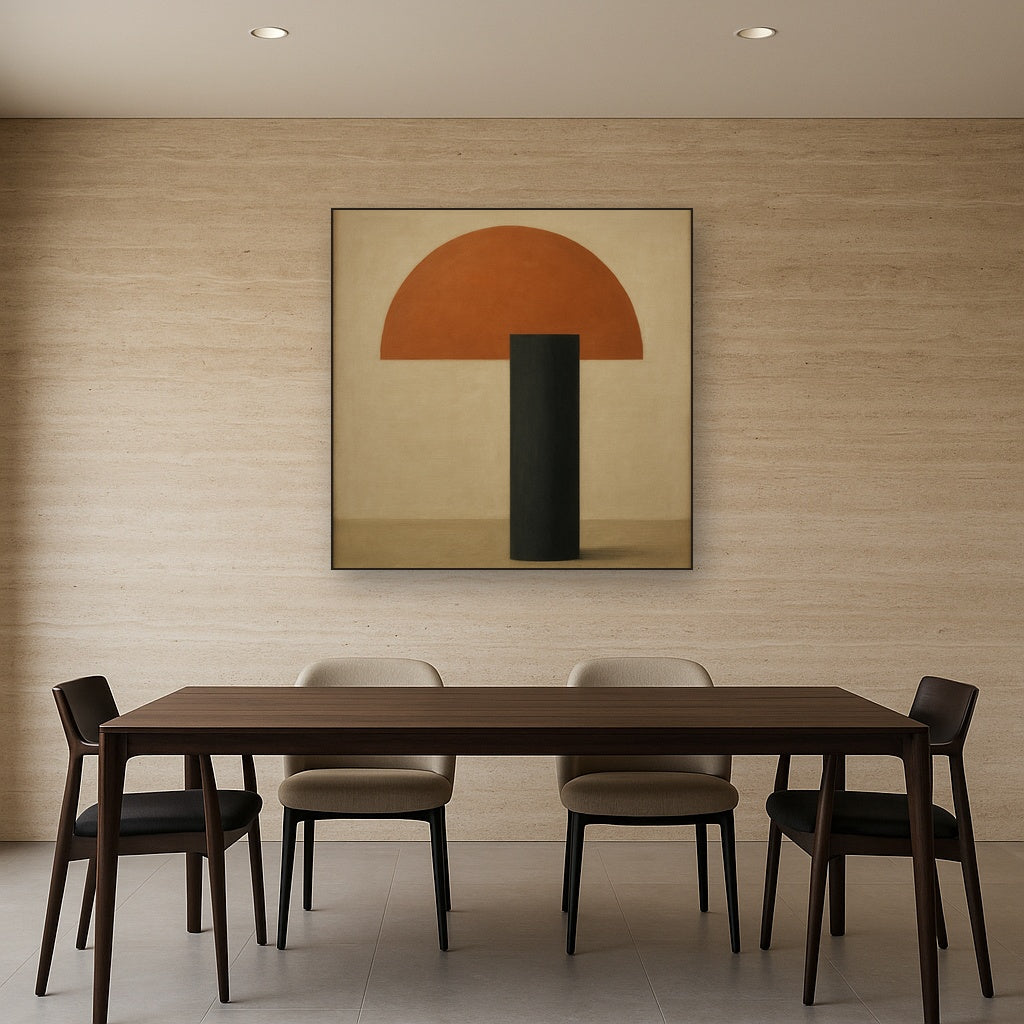 Semicircle Horizon & Minimalist Pillar No. 3 Oil Painting - View 4