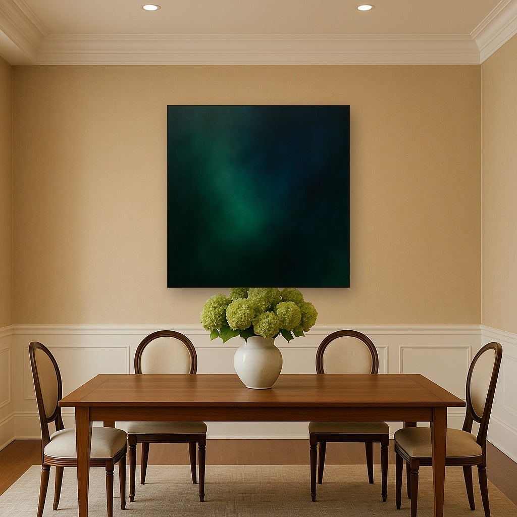 Emerald & Midnight Sapphire Sfumato Immersion No. 6 Oil Painting - View 4