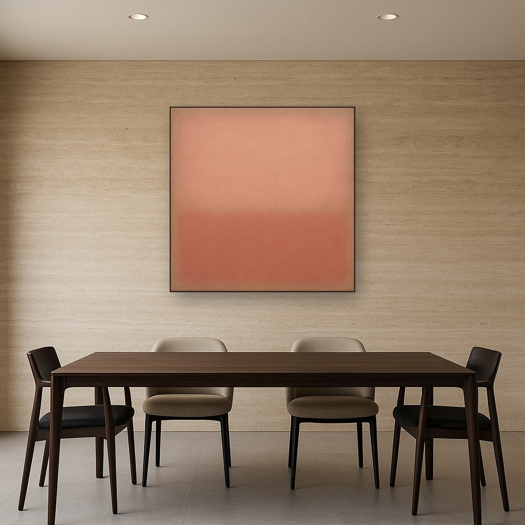 Blush Rose & Dusky Terracotta Ambient Glow No. 11 Oil Painting - View 4