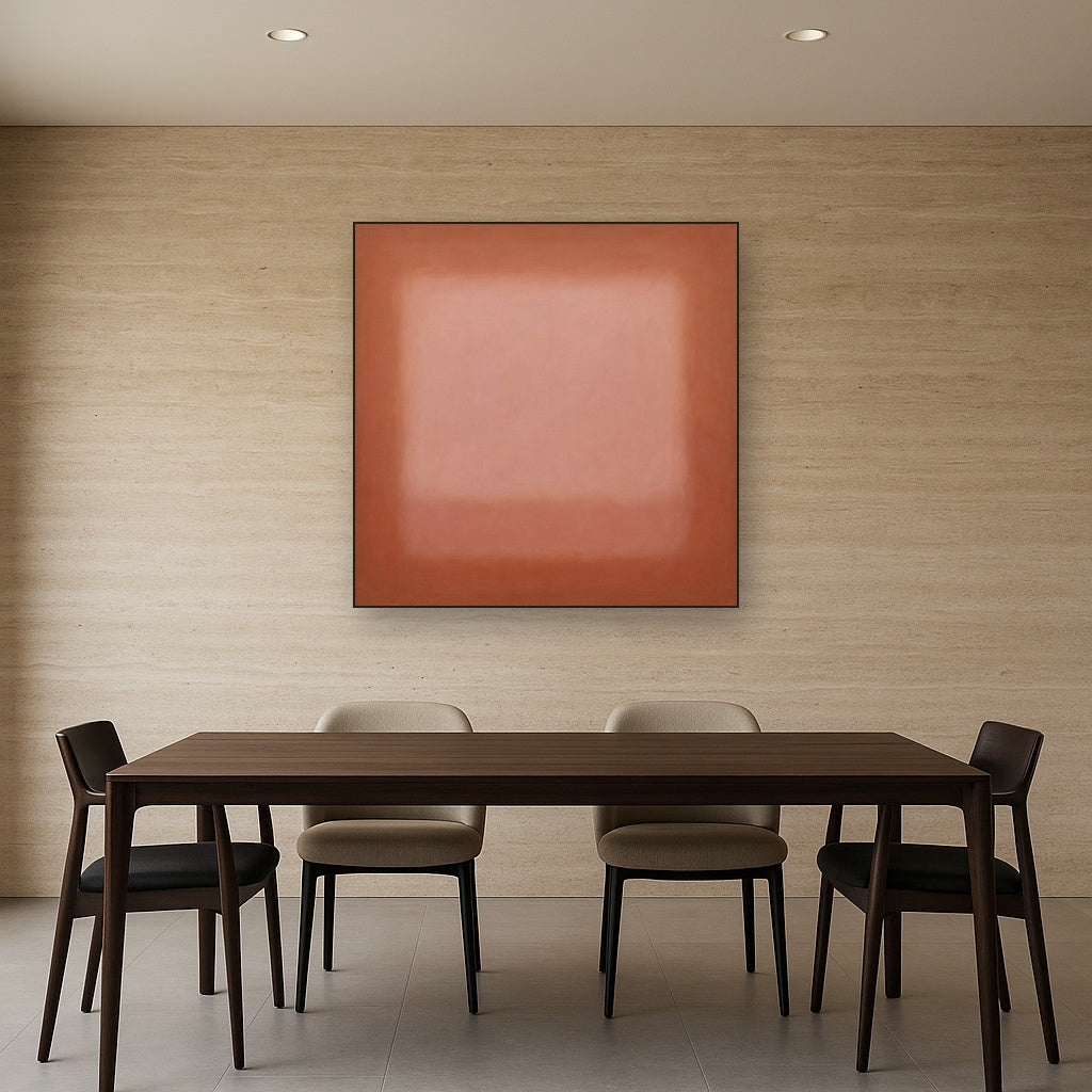 Blush Rose & Dusky Terracotta Ambient Glow No. 24 Oil Painting - View 4