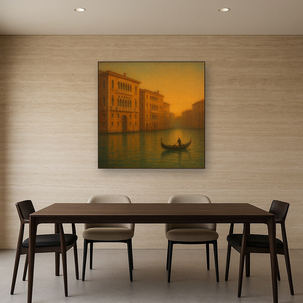 Venetian Canal Palaces at Golden Hour No. 29 Oil Painting - View 4