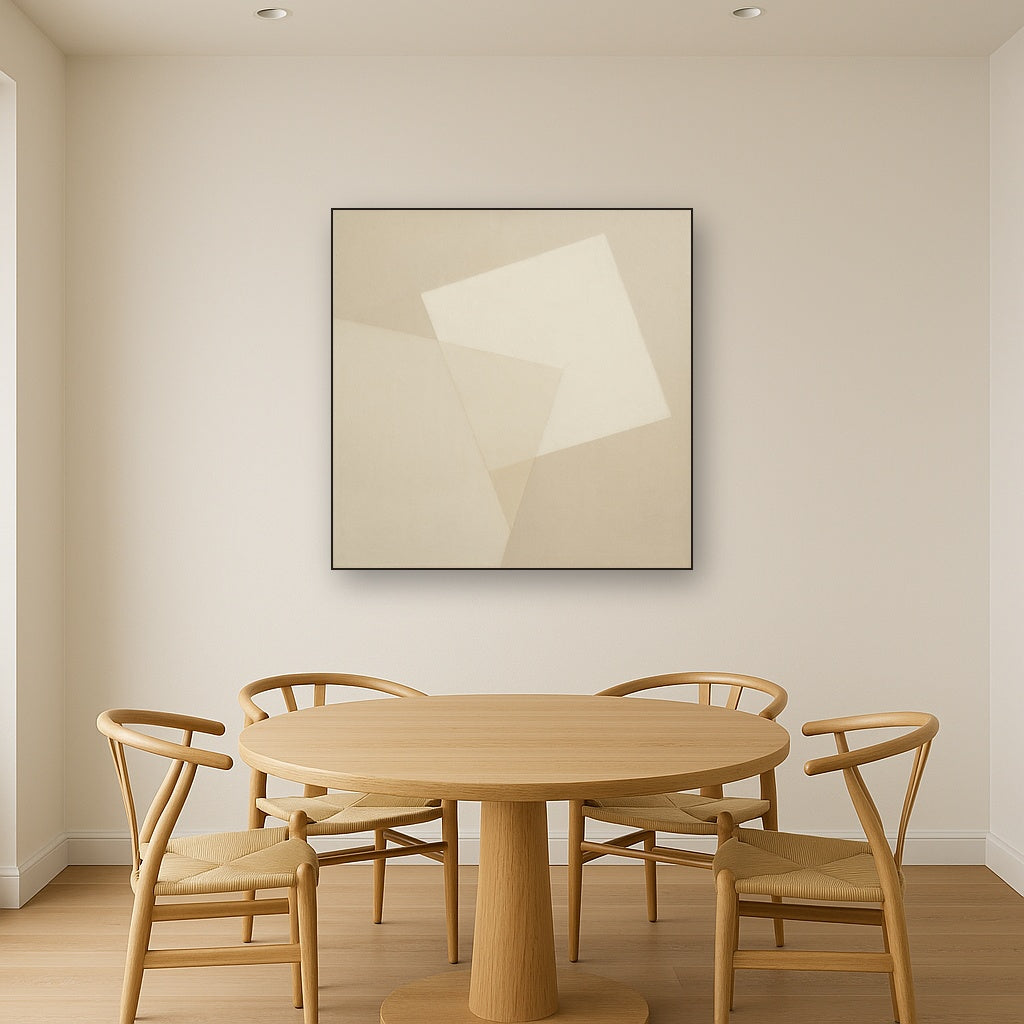 Architectural Stucco Geometry No. 3 - Modern Fine Art Oil Painting - View 4