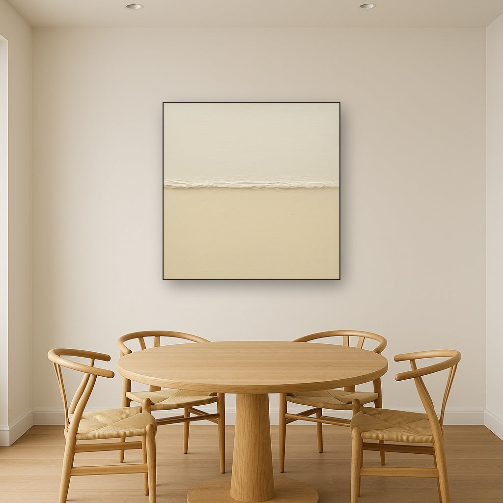 Minimalist White Horizon Band No. 7 - Modern Fine Art Oil Painting - View 4