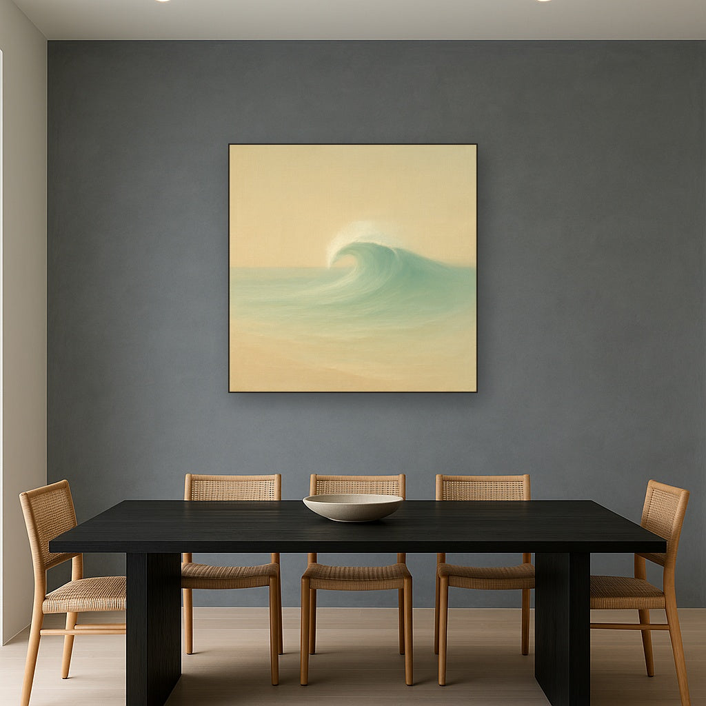 Single Wave Crest in Morning Light No. 4 - Modern Fine Art Oil Painting - View 4