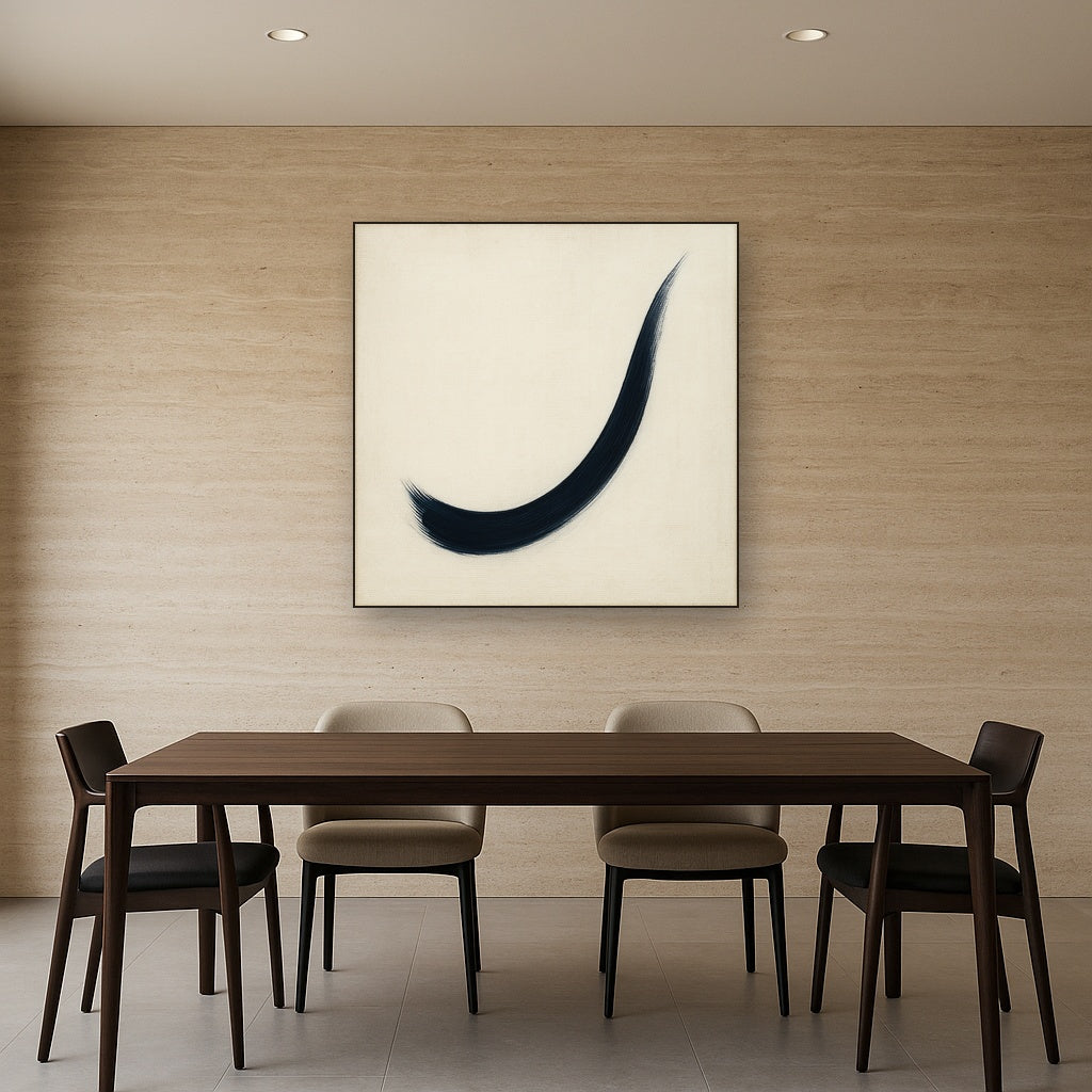 Monochrome Brushstroke Void No. 5 - Modern Fine Art Oil Painting - View 4